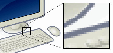 گرافیک کامپیوتری Pixel example